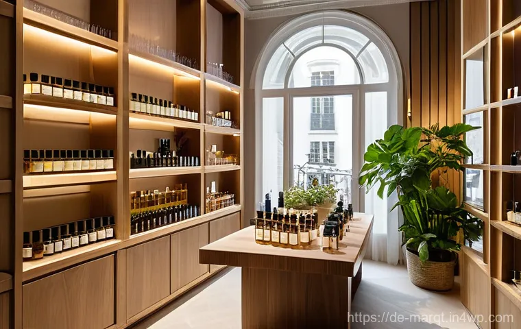 향기 마케팅의 주요 성공 요인 - **Prompt: "A serene, sunlit luxury boutique specializing in artisan perfumes and high-end home fragr...