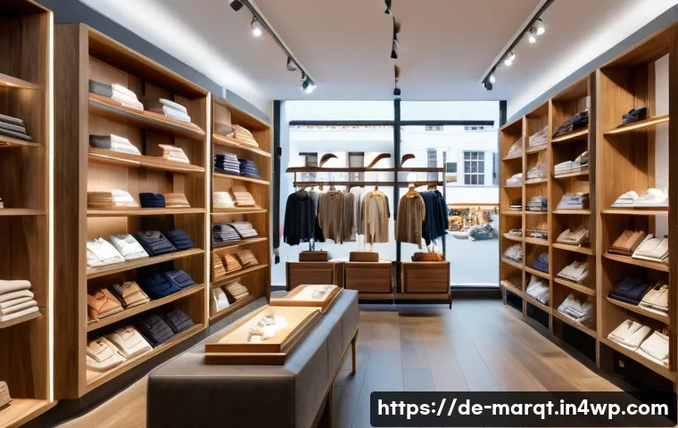 브랜드 충성도와 향기 마케팅의 연결 - A sophisticated retail clothing store interior in Germany, softly lit with warm natural light, featu...