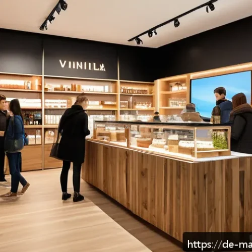 Home 30 향기 마케팅과 브랜드 충성도 향상 방법 - A modern retail store interior with subtle scent diffusion technology visible, customers browsing pe...
